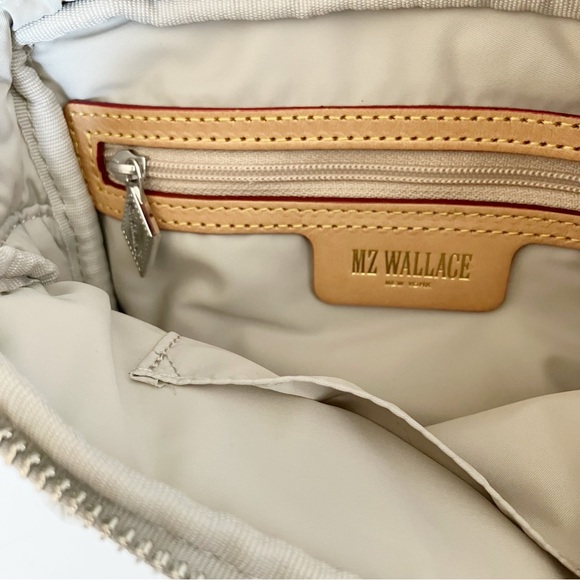 MZ Wallace Madison Belt Bag Frost Silver Quilted Crossbody Bag Travel Festival - Picture 8 of 13